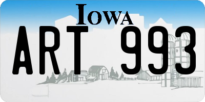 IA license plate ART993
