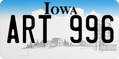 IA license plate ART996