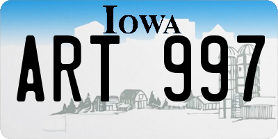 IA license plate ART997