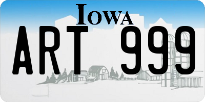 IA license plate ART999