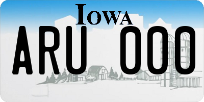 IA license plate ARU000