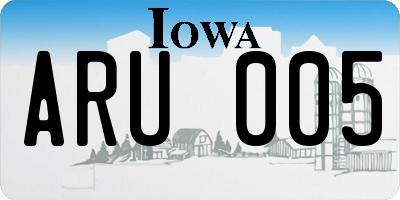IA license plate ARU005
