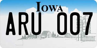 IA license plate ARU007