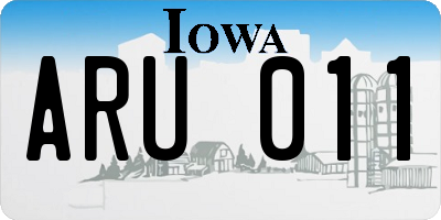 IA license plate ARU011