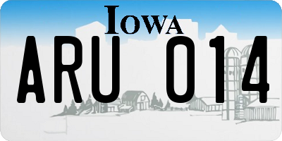 IA license plate ARU014