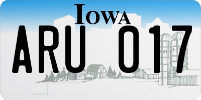 IA license plate ARU017