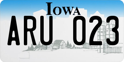IA license plate ARU023