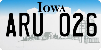 IA license plate ARU026