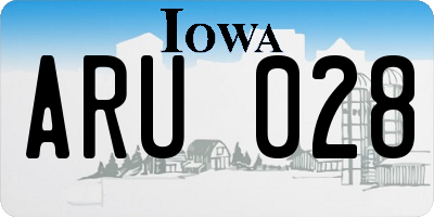 IA license plate ARU028