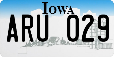 IA license plate ARU029