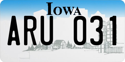 IA license plate ARU031