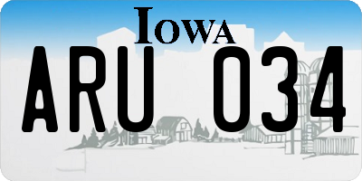 IA license plate ARU034