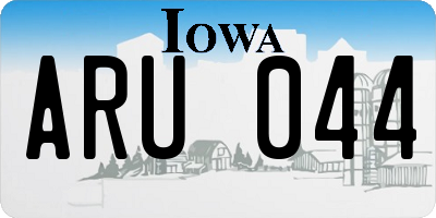 IA license plate ARU044