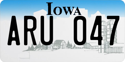 IA license plate ARU047