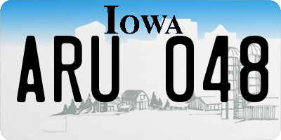 IA license plate ARU048
