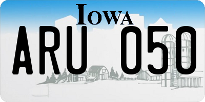 IA license plate ARU050