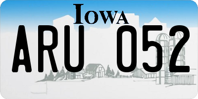 IA license plate ARU052