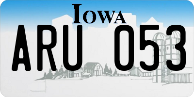 IA license plate ARU053