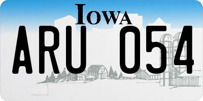 IA license plate ARU054