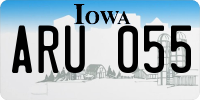 IA license plate ARU055