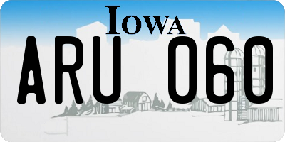 IA license plate ARU060