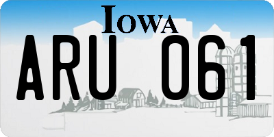 IA license plate ARU061