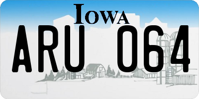 IA license plate ARU064