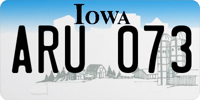 IA license plate ARU073