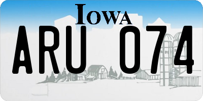 IA license plate ARU074