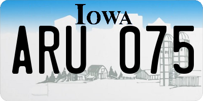 IA license plate ARU075