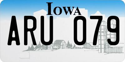 IA license plate ARU079