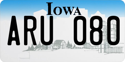 IA license plate ARU080