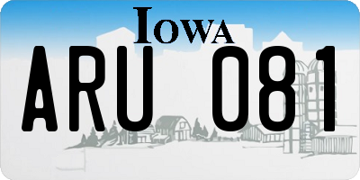 IA license plate ARU081
