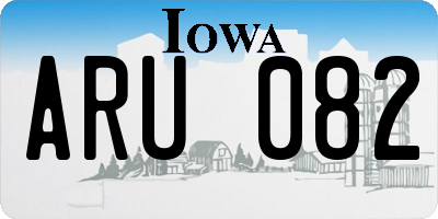 IA license plate ARU082