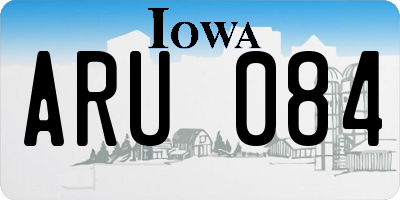 IA license plate ARU084