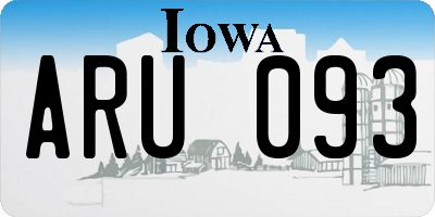 IA license plate ARU093