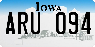 IA license plate ARU094