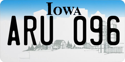 IA license plate ARU096