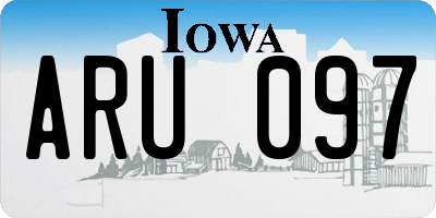 IA license plate ARU097