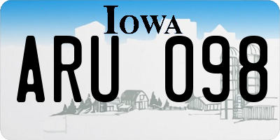 IA license plate ARU098