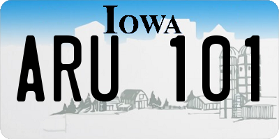 IA license plate ARU101