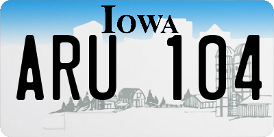 IA license plate ARU104