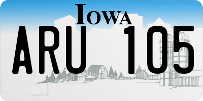 IA license plate ARU105