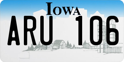 IA license plate ARU106