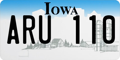 IA license plate ARU110