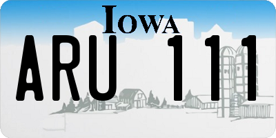 IA license plate ARU111