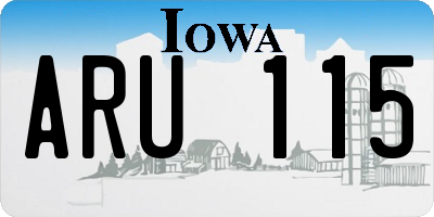 IA license plate ARU115