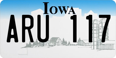 IA license plate ARU117