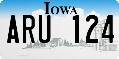 IA license plate ARU124