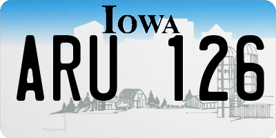 IA license plate ARU126